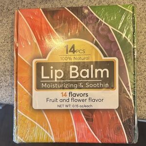 Fruit & Flower Lip Balm 14-Pack - Moisturizing Multi-Flavor (Assorted Colors)